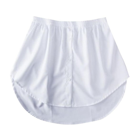 Diufon Shirt Extender for Women Adjustable Removable Layered Hem Shirt Half Length Underskirt with Buttons