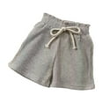 thumbnail image 1 of Diufon Shorts for Girls Casual Ruffle Elastic High Waist Drawstring Shorts Solid Color Lounge Shorts, 1 of 6