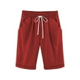thumbnail image 1 of Diufon Shorts for Girls Summer Casual Cotton Linen Drawstring Shorts Athletic Comfy Short Pants with Pockets, 1 of 9