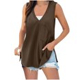 thumbnail image 1 of Diufon Sleeveless Tank Tops for Women Summer Casual V Neck Blouses Workout Yoga Loose Shirts with Pockets, 1 of 9