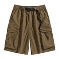 thumbnail image 1 of Diufon Plus Size Shorts for Men Elastic Waist Drawstring Shorts Solid Color Shorts with Zipper Pockets, 1 of 1