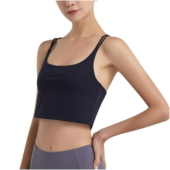 Diufon Sports Bra Womens with Padded Athletic Crop Tank Yoga Bras Comfy Backless Running Workout Gym Top