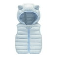 thumbnail image 1 of Diufon Spring Cotton Vest for Toddler Kid Boys Girls Sleeveless Waistcoat Cute Ear Hoodies Child Jacket (12-18 Months, Sky Blue), 1 of 9