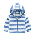 thumbnail image 1 of Diufon Spring Fleece Hoodies for Toddler Kids Baby Girls Boys Striped Fuzzy Jacket Zipper Long Sleeve Coat (6-7 Years, Blue), 1 of 8