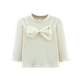 thumbnail image 1 of Diufon Spring Undershirt for Toddler Girls Long Sleeve Thin Pullover Top Solid Color Crew Neck Baby Girl Top (18-24 Months, White), 1 of 6
