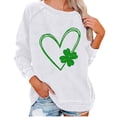 thumbnail image 1 of Diufon St Patrick's Day Sweatshirts for Women Casual Plus Size Shamrock Printed Long Sleeve Crewneck Pullover Tops, 1 of 5