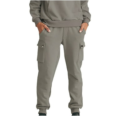 Diufon Straight Leg Cargo Pants for Men Casual Elastic Waist Drawstring Tapered Hiking Pants with Multi Pockets
