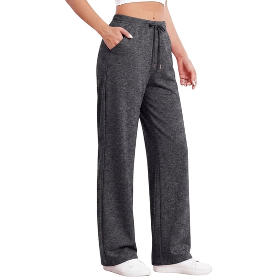 Diufon Straight Leg Sweatpants for Women Drawstring Athletic Jogger Pants Pull On Sweat Pants with Pockets