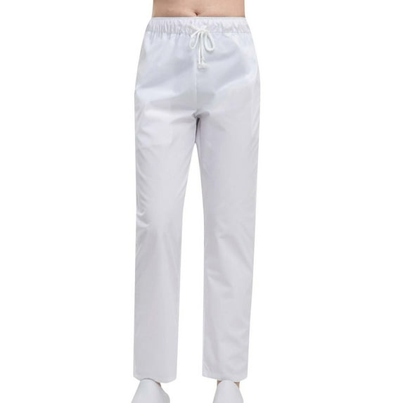 Diufon Straight Pants for Women Casual Solid Color Lounge Pants Elastic High Waist Drawstring Athletic Pants