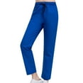 thumbnail image 1 of Diufon Straight Pants for Women Casual Solid Color Lounge Pants Elastic High Waist Drawstring Athletic Pants, 1 of 5