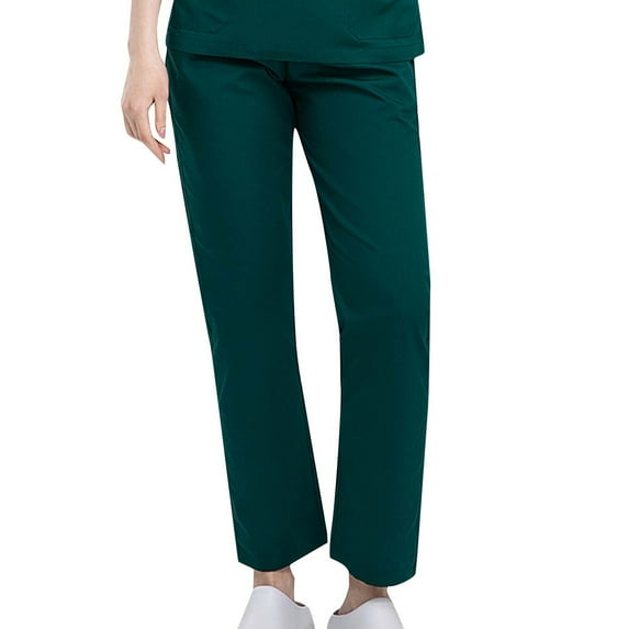 Diufon Straight Pants for Women Casual Solid Color Lounge Pants Elastic High Waist Drawstring Athletic Pants
