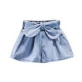 thumbnail image 1 of Diufon Summer Baby Girls Shorts Elastic Waist Bow Denim Shorts Jean Shorts with Pockets, 1 of 3