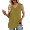 thumbnail image 1 of Diufon Summer Casual Womens Tank Tops Solid Color Breathable Tees V Neck Sleeveless T-Shirts, 1 of 7
