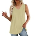 thumbnail image 1 of Diufon Summer Casual Womens Tank Tops Solid Color Breathable Tees V Neck Sleeveless T-Shirts, 1 of 7