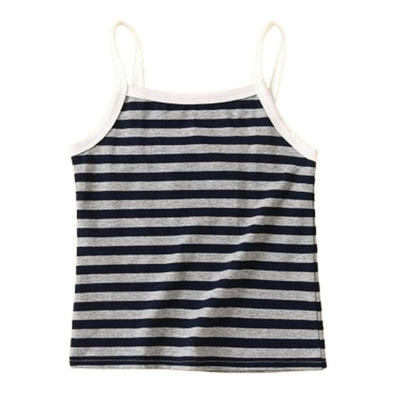 Diufon Summer Cotton Tank Tops for Girls Striped Printed Tops Summer Casual Sleeveless Tees