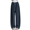 thumbnail image 1 of Diufon Summer Pants for Women High Waist Wide Leg Quick Dry Trousers Lightweight Drawstring Sport Pant with Pockets, 1 of 9