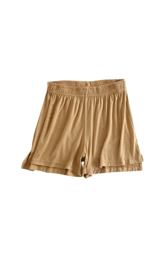 Summer Shorts for Women Solid Color Side Hem Split Lounge Shorts Elastic Waist Shorts