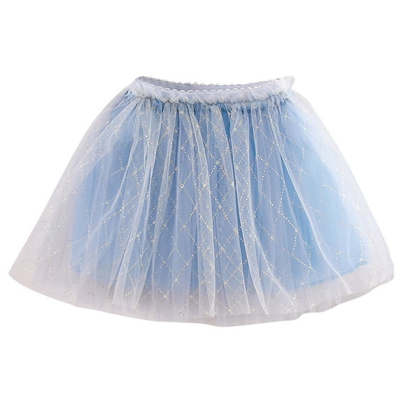 Diufon Summer Skirts for Baby Girls Solid Color Tulle Skirt Elastic Waist Sparkling A-Line Skirts