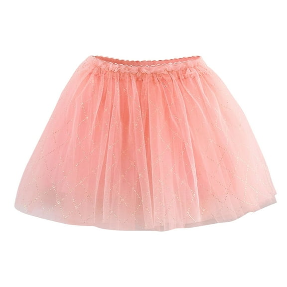 Diufon Summer Skirts for Baby Girls Solid Color Tulle Skirt Elastic Waist Sparkling A-Line Skirts
