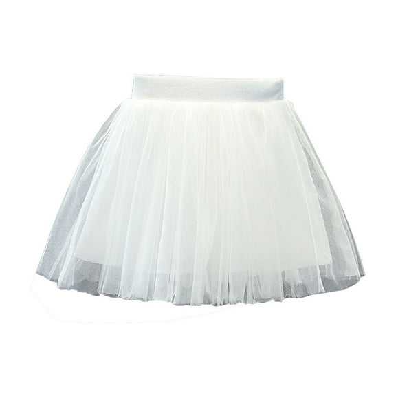 Diufon Summer Skirts for Toddler Girls Solid Color Tulle Skirts Casual Elastic Waist Skirts