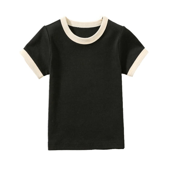 Diufon Summer Tops for Toddler Kids Color Block Casual Tees Round Neck Short Sleeve T-Shirts