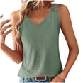 thumbnail image 1 of Diufon Summer Trendy Tank Tops for Women V Neck Sleeveless Hollow-Out Strap Tops Solid Color Tunics, 1 of 7