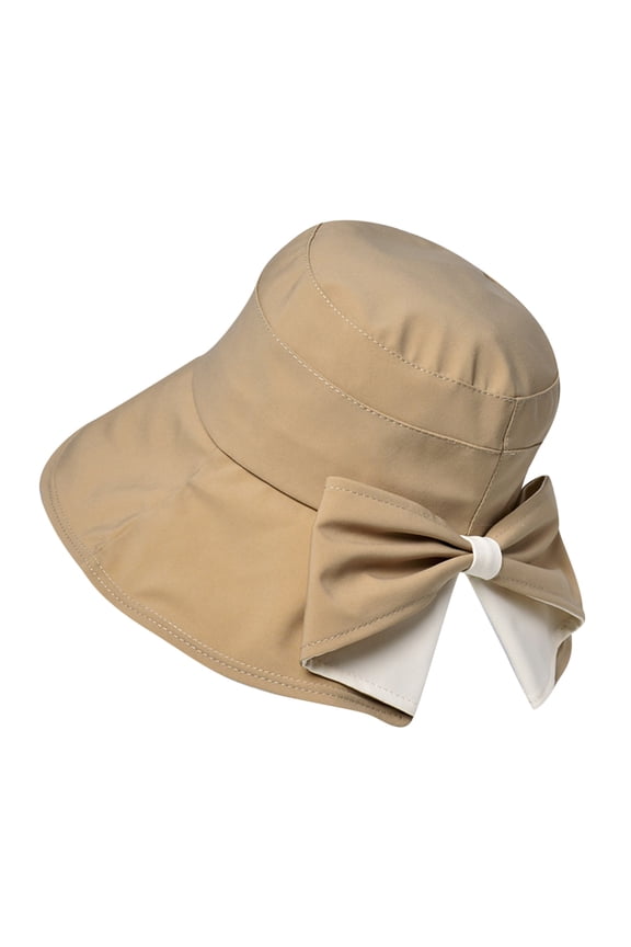 Sun Hat for Women Ladies Outdoor Beach Athletic Hats Trendy Versatile Solid Color Cap with Back Bow