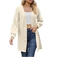 thumbnail image 1 of Diufon Sweaters for Womens Long Sleeve Outwear Tops Solid Color Open Front Cardigans with Pockets, 1 of 6