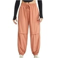 thumbnail image 1 of Diufon Sweatpants for Women Elastic High Waist Drawstring Straight Pants Solid Color Button Down Lounge Pants, 1 of 6