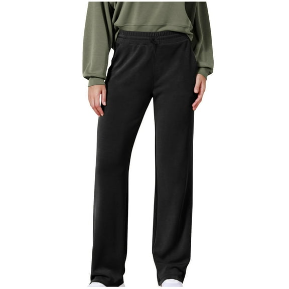 Diufon Sweatpants for Women Elastic Waist Drawstring Pants Solid Color Athletic Pants with Pockets