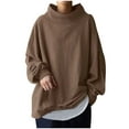 thumbnail image 1 of Diufon Sweatshirt for Women Plus Size Loose Pullover Top Crew Neck Long Sleeve Baggy Elegant Trackshirt (Large, Khaki), 1 of 5