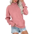 thumbnail image 1 of Diufon Sweatshirts for Women Mock Turtleneck Fall Winter Plain Pullover Tops Casual Loose Sweater with Pocket, 1 of 6