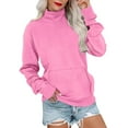 thumbnail image 1 of Diufon Sweatshirts for Women Mock Turtleneck Fall Winter Plain Pullover Tops Casual Loose Sweater with Pocket, 1 of 6