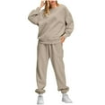 thumbnail image 1 of Diufon 2 Piece Sweatsuits for Women Oversized Crewneck Sweatshirt Baggy Sweatpants Fall Fashion with Pockets, 1 of 10