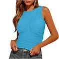 thumbnail image 1 of Diufon Tank Tops for Women Casual Solid Color Slim Blouses Summer Round Neck Sleeveless Tees, 1 of 5