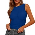 thumbnail image 1 of Diufon Tank Tops for Women Casual Solid Color Slim Blouses Summer Round Neck Sleeveless Tees, 1 of 5