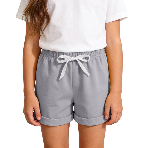 Diufon Boys Girls Athletic Shorts Summer Casual Elastic Waist Shorts Wide Leg Loose Short Pants for Sport Running