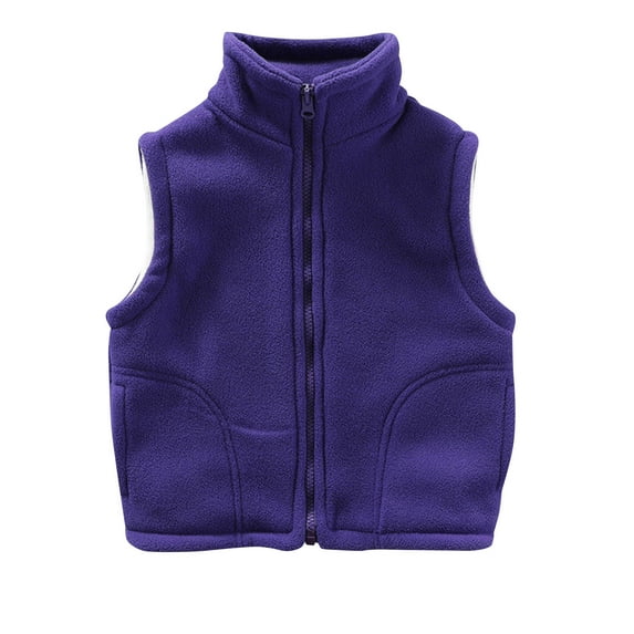 Diufon Toddler Baby Fleece Vest Boys Girls Ligntweight Cute Stand Collar Jackets Fall Winter Warm Outerwear