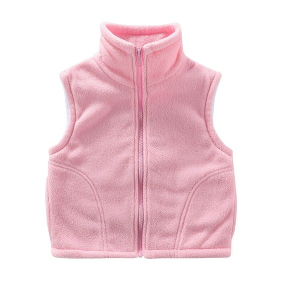 Diufon Toddler Baby Fleece Vest Boys Girls Ligntweight Cute Stand Collar Jackets Fall Winter Warm Outerwear