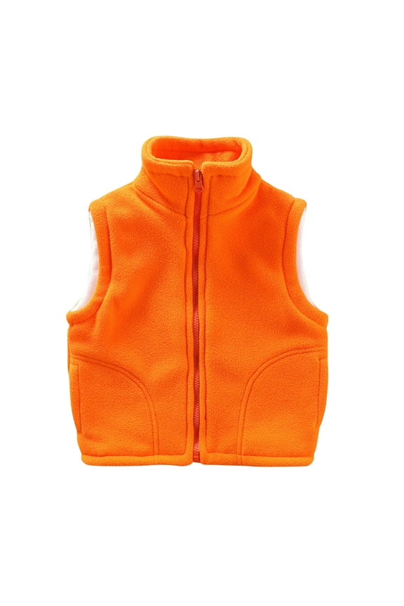 Toddler Baby Fleece Vest Boys Girls Ligntweight Cute Stand Collar Jackets Fall Winter Warm Outerwear