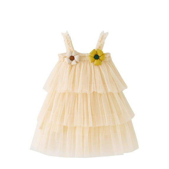 Diufon Toddler Baby Girl Princess Dress Summer Sleeveless Layered Tulle Dress Girls Party Dresses with Floral