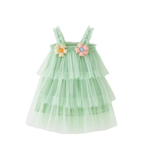 Diufon Toddler Baby Girl Princess Dress Summer Sleeveless Layered Tulle Dress Girls Party Dresses with Floral