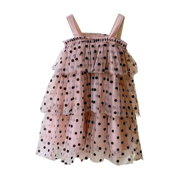 Diufon Toddler Baby Girl Princess Dress Summer Sleeveless Polka Dot Printed Tulle Dress Girls Cute Party Dresses