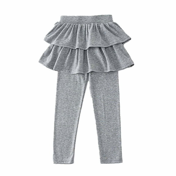 Diufon Toddler Baby Girls Leggings with Skirt Elastic High Waist Ruffle Double Layer Party Dresses Pants