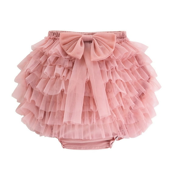 Diufon Toddler Baby Girls Skirts Multi-layers Mesh Elastic Waist Princess Skort Birthday Party Skirt with Bow