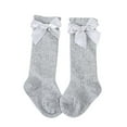 thumbnail image 1 of Diufon Toddler Baby Girls Socks Knitted Cotton Warm Stockings Infant Knee High Soft Long Socks with Big Bow, 1 of 7
