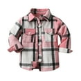 thumbnail image 1 of Diufon Toddler Boy Girl Shirt Jacket Fall Winter Long Sleeve Warm Button Down Lapel Jacket Plaid Outwear Coat, 1 of 7