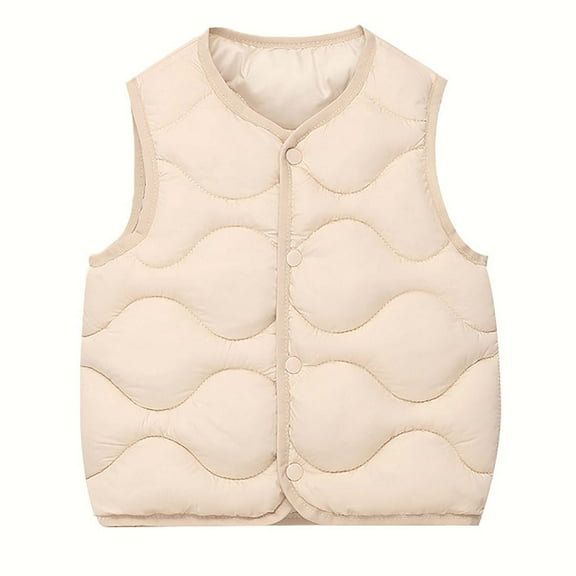 Diufon Toddler Boy Girl Vest Little Kids Fall Winter Sleeveless Cotton Padded Thickened Warm Outerwear Clothes