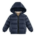 thumbnail image 1 of Diufon Toddler Boys Girls Cotton Jacket Fall Winter Hooded Long Sleeve Warm Coat Zip-up Thickened Solid Color Outwear, 1 of 4