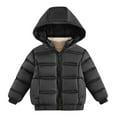 thumbnail image 1 of Diufon Toddler Boys Girls Cotton Jacket Fall Winter Hooded Long Sleeve Warm Coat Zip-up Thickened Solid Color Outwear, 1 of 4